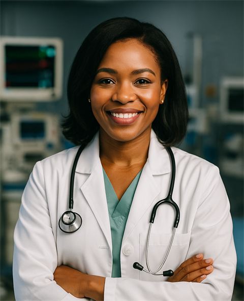 Medical doctor at work